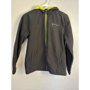 Boy's Free Country Soft Shell Jacket/Coat Black Neon Yellow Size 14/16